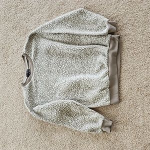 Women's size small tan fuzzy sweatshirt. Brand tooth new york
